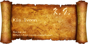 Kis Ivonn névjegykártya